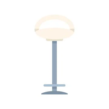 Modern round bar stool standing tall on white background Illustrazione stock