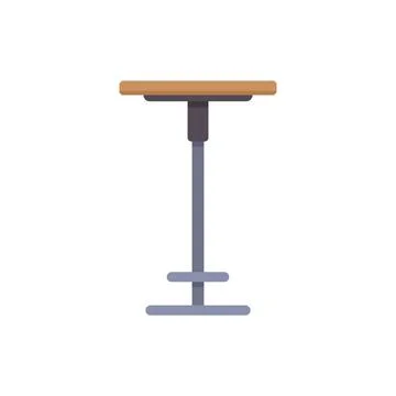Modern round bar table standing on one leg Stock Illustration