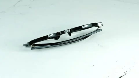 Modern Round Black Plastic Glasses With Dioptre That Rotate 360 ​​Degrees Stock-Footage 334553697