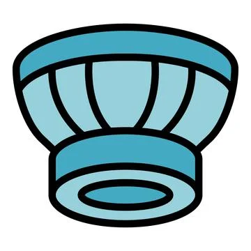 Modern round ceiling lamp with blue light diffuser providing soft illuminatio Stock Illustration