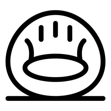 Modern round chair with three vertical stripes inside a circle and a base Stock Illustration