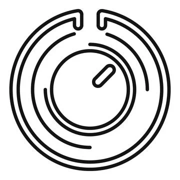 Modern round control panel with switch showing power on Ilustração Stock