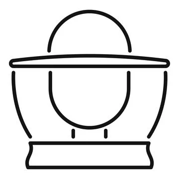 Modern round empty plant pot standing on the floor icon Stock Illustration