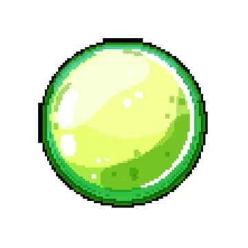 Modern round game button pixel art vector illustration Stock Illustration