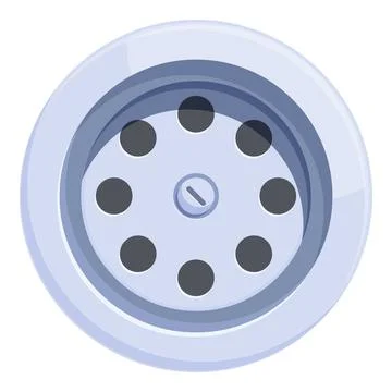 Modern round shower drain protecting from hair clogging Stock Illustration