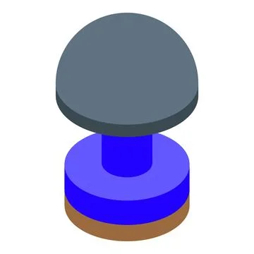 Modern round table lamp with blue base illuminating space Stock Illustration