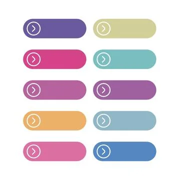 Modern round web button set Illustrazione stock