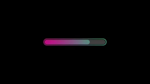 Modern rounded gradient loading bar status indicator dark background 4k video Stock Footage 346311276