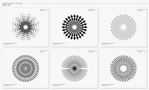 Modern rounded line circle logo design template. Spark blend lines abstract set. Stock Illustration