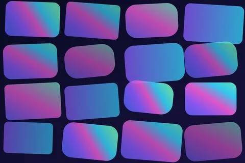 Modern rounded rectangle pattern with neon blue and purple gradients for di.. Stock Illustration