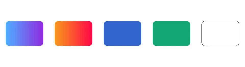 Modern Rounded Rectangle UI Element Icons Illustrazione stock