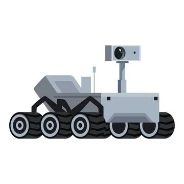 Modern rover exploring extraterrestrial planet surface with advanced technolo Stock Illustration