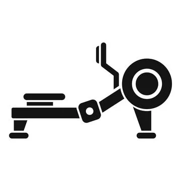 Modern rowing machine icon representing fitness and exercise Stock Illustration