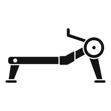 Modern rowing machine icon showing gym equipment for exercise Stock Illustration