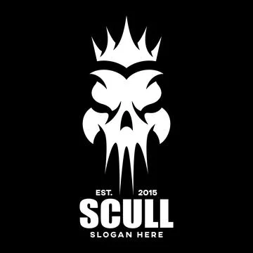Modern royal skull logo. Vector illustration Illustrazione stock