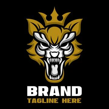 Modern royal wolf logo. Vector illustration. Stock Illustration