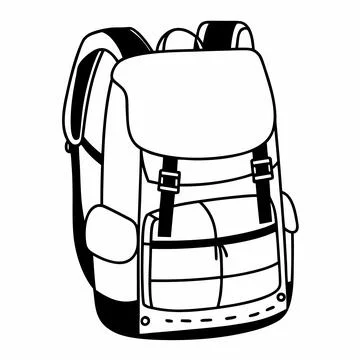 Modern Rucksack Backpack Flat Vector Graphic Stock Illustration