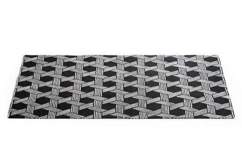 Modern rug with geometric pattern. 3d render Stock Illustration