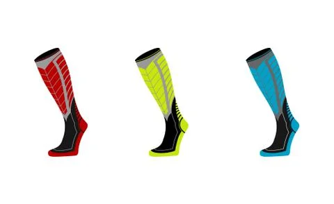 Modern running compression socks design concept vector illustration Stock Illustration
