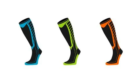 Modern running compression socks design concept vector illustration Stock Illustration