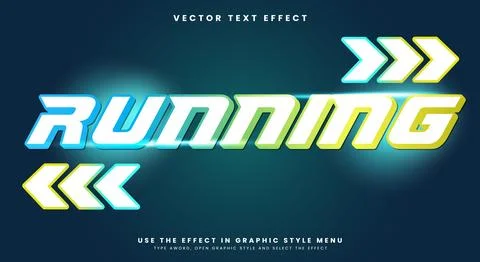 Modern Running editable text effect Template Stock Illustration