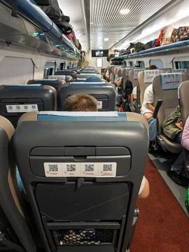Modern Russian Train Interior of Aurora Express Stock Photos