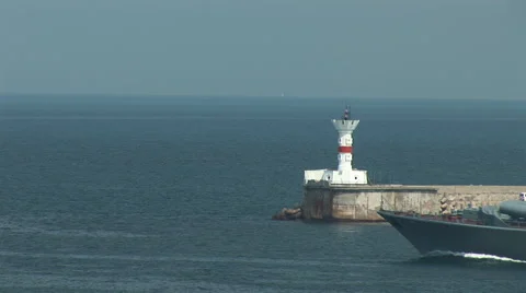Modern Russian warship Stock Footage 49607328