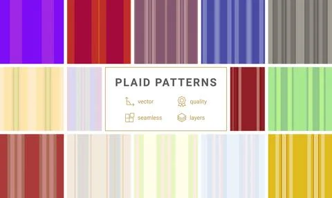 Modern rustic plaid collection decor prints. Contemporary tartan style blen.. Stock Illustration