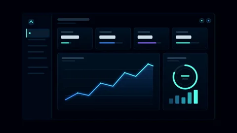 Modern SaaS analytics dashboard animation with line chart and UI elements Stock Footage 347940972
