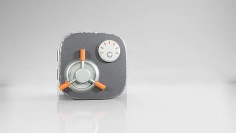A modern safe vault with a combination lock ensures secure storage of valuable 스톡 일러스트