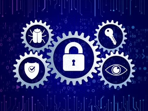 Modern safety digital background. Stock Illustration