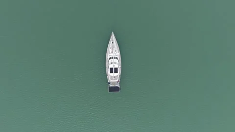 Modern Sailboat Aerial Stock Footage 331740922