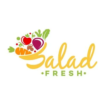 Modern salad logo. Vector illustration Illustrazione stock