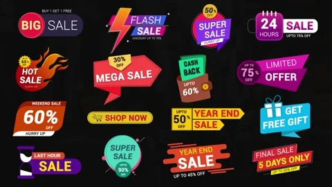 Modern Sale Labels &amp; Badges Pack Stock After Effects