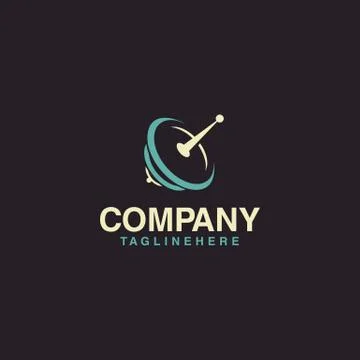 Modern satellite communication logo vector Stock Illustration