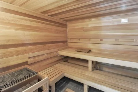 Modern sauna interior Stock-Fotos