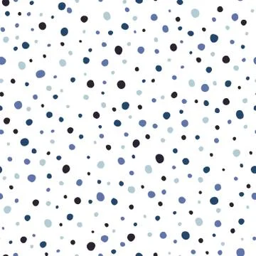 Modern Scandinavian seamless pattern with blue and black dots Stock Illustration
