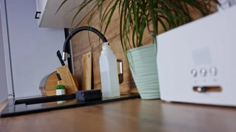 A modern Scandinavian-style kitchen Stock Footage 299792204