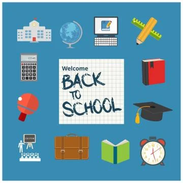 Modern school background with place for your text Illustrazione stock