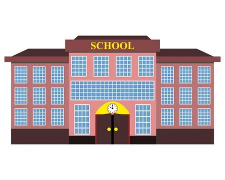 Modern school building flat design Stock Illustration