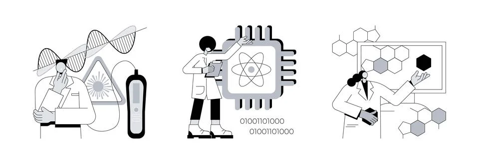Modern science abstract concept vector illustrations. Stock Illustration