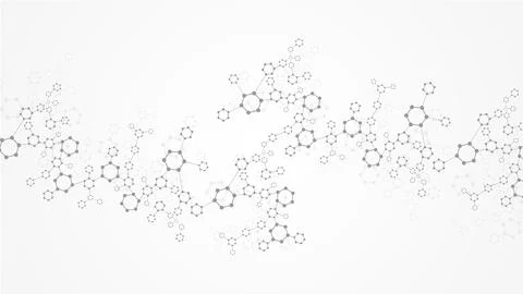 Modern science background with lines, dots and hexagons. Wave flow abstract.. Stock Illustration