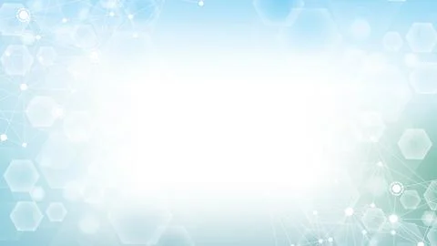 Modern science background with lines, dots and hexagons. Wave flow abstract.. Foto stock