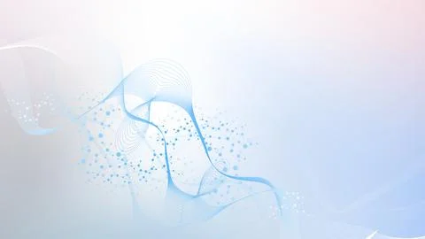 Modern science background with lines, dots and hexagons. Wave flow abstract b Foto stock