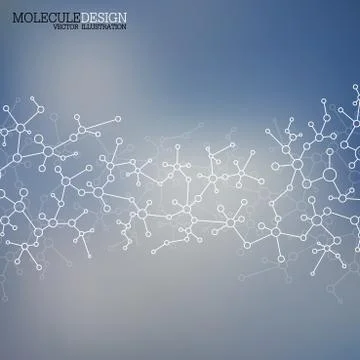 Modern science banners. Molecule structure of DNA and neurons Stock Illustration