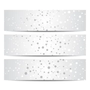 Modern science banners. Molecule structure of DNA and neurons Stock Illustration