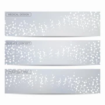 Modern science banners. Molecule structure of DNA and neurons Illustrazione stock
