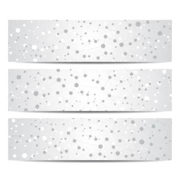 Modern science banners. Molecule structure of DNA and neurons Stock Illustration