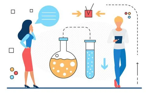 Modern science laboratory research technology concept, lab test tube, experiment Stock Illustration