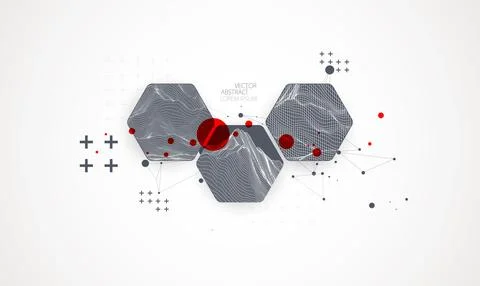 Modern science or technology abstract background using hexagonal shapes. Wire Stock Illustration